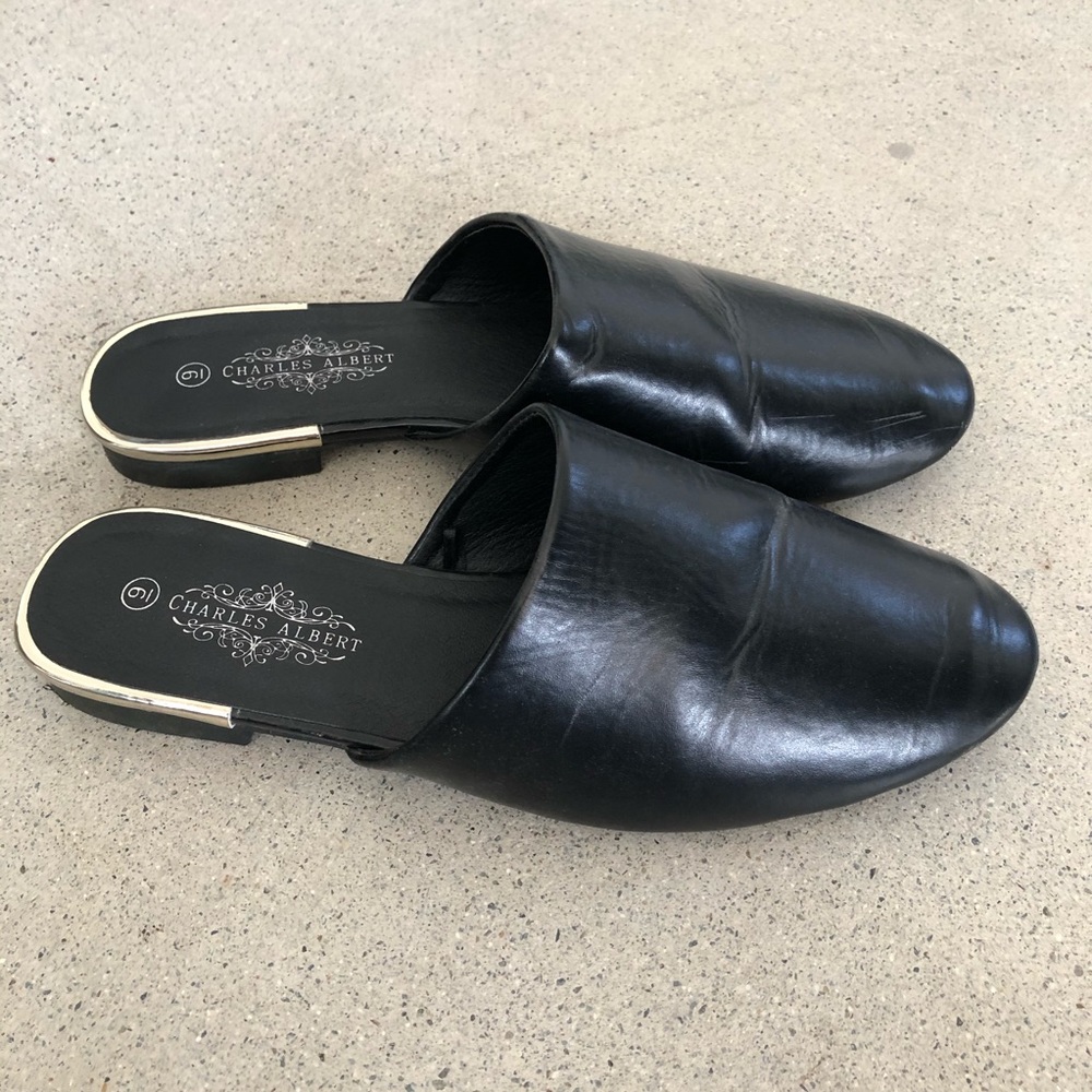 Black Mule Slides size 9